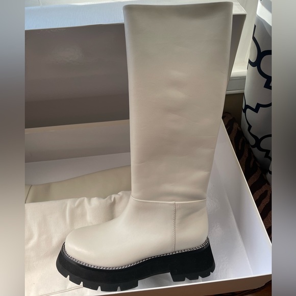 🤍NWT 3.1 Phillip Lim Kate Lug-sole Tube Boots in leather white black, 39,5 - Picture 7 of 16